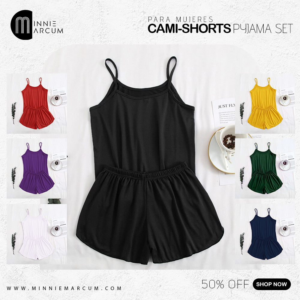 PARA MUJERES CAMI-SHORTS PYJAMA SET