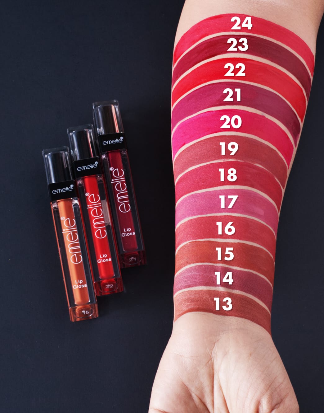 Emelie Matte LipGloss ( Pack of 12 )