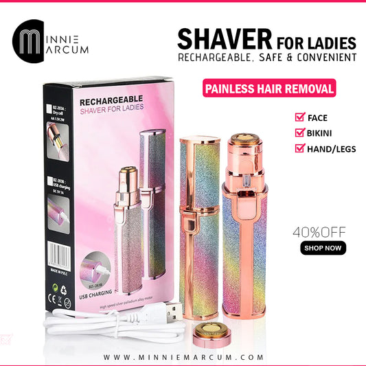 SHAVER FOR LADIES RECHARGEABLE, SAFE AND CONVENIENT