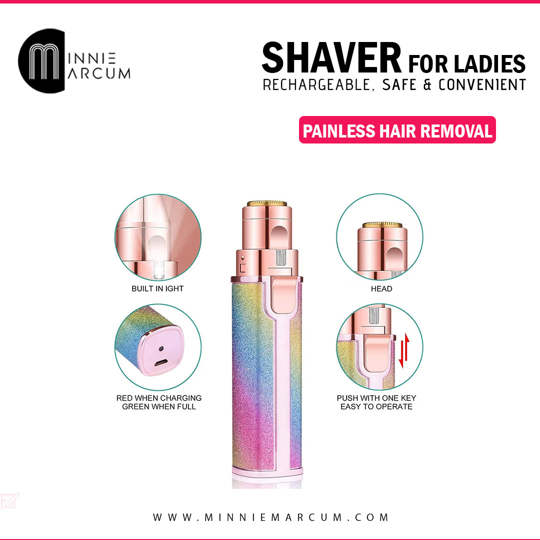 SHAVER FOR LADIES RECHARGEABLE, SAFE AND CONVENIENT