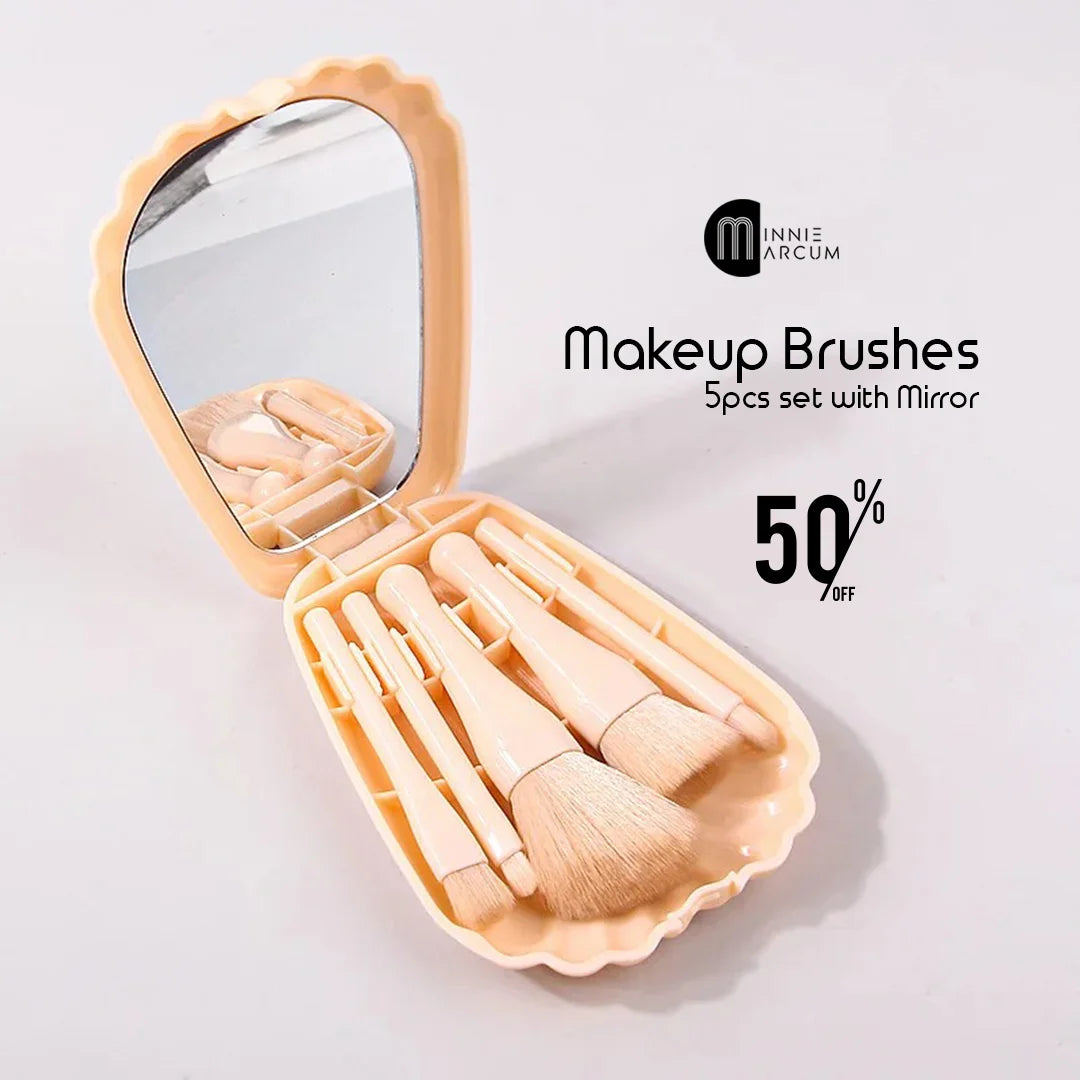 Makeup Brushes 5pcs set with Mirror