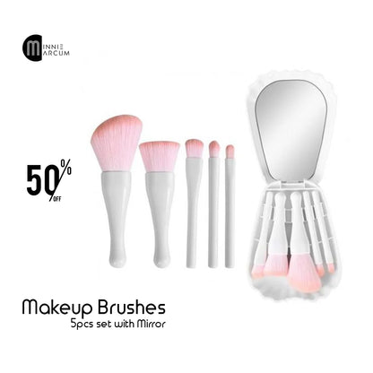 Makeup Brushes 5pcs set with Mirror