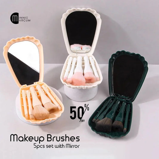 Makeup Brushes 5pcs set with Mirror