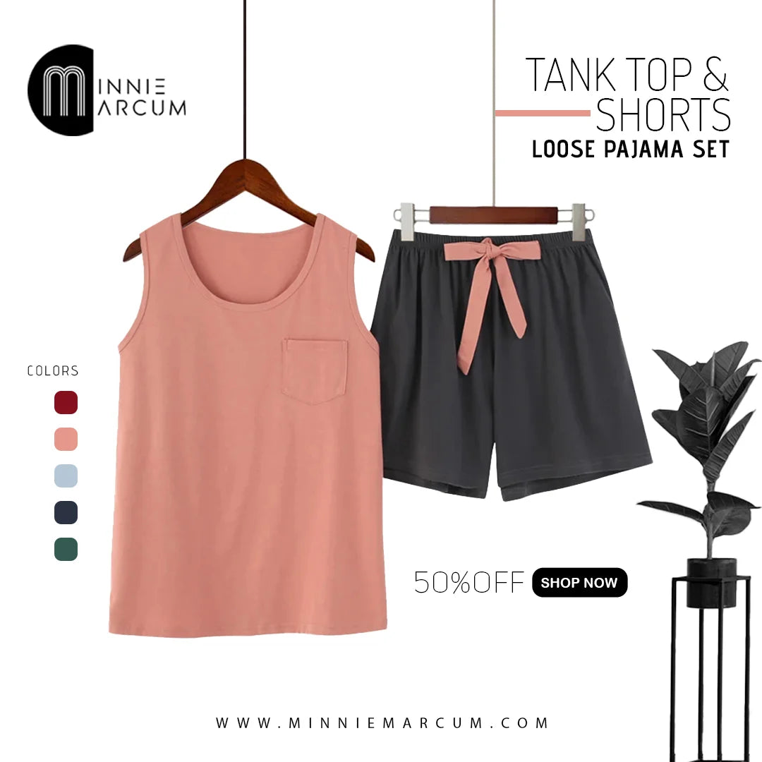 TANK TOP & SHORTS LOOSE PAJAMA SET