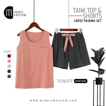 TANK TOP & SHORTS LOOSE PAJAMA SET