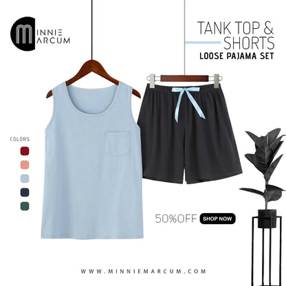 TANK TOP & SHORTS LOOSE PAJAMA SET