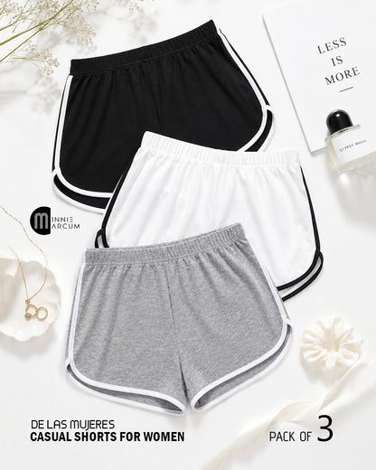 De Las Mujeres Casual Shorts For Women (Pack of 3)
