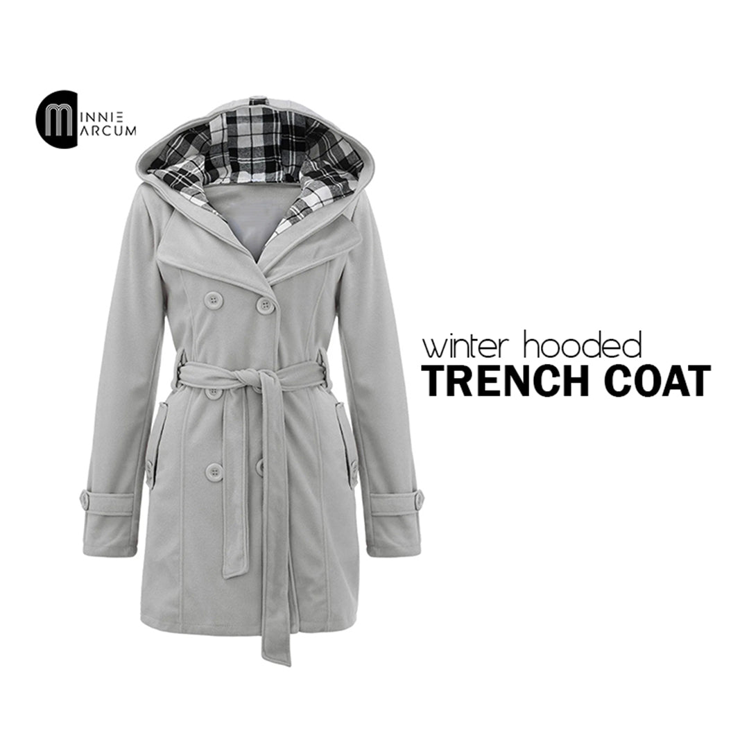 Winter Hooded Trench Coat