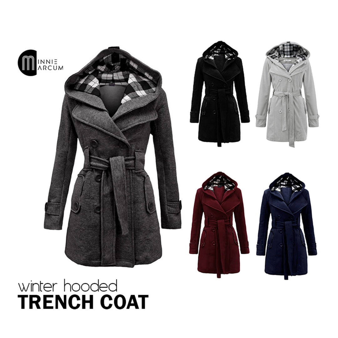 Winter Hooded Trench Coat