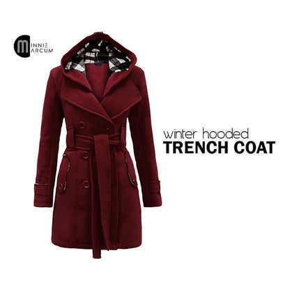 Winter Hooded Trench Coat