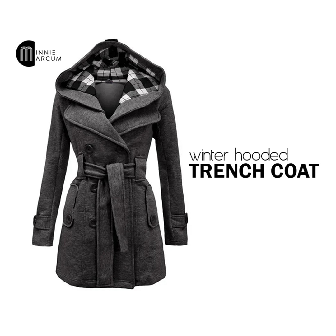 Winter Hooded Trench Coat