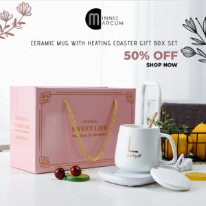 Ceramic Mug with Heating Coaster, Gift box set.  50%  OFF  S H O P N O W