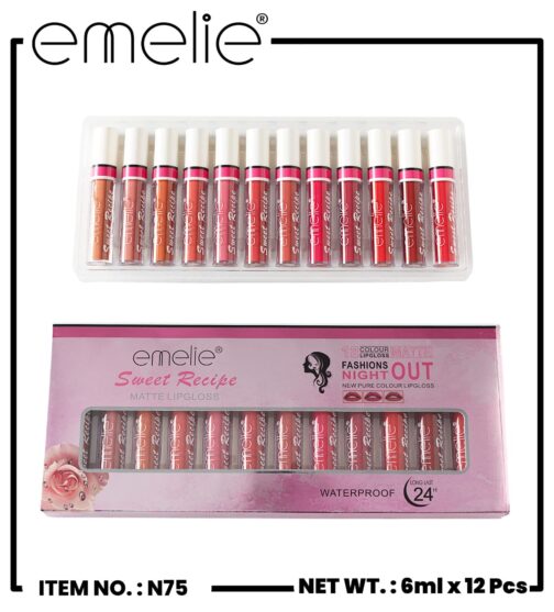 Emelie Matte Sweet LipGloss ( 12 Pieces ) Multi Colors