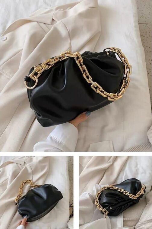Cloud Bag Women Thick Chain Handbag Casual Fashion Shoulder Bags Fold Crossbody Beg
