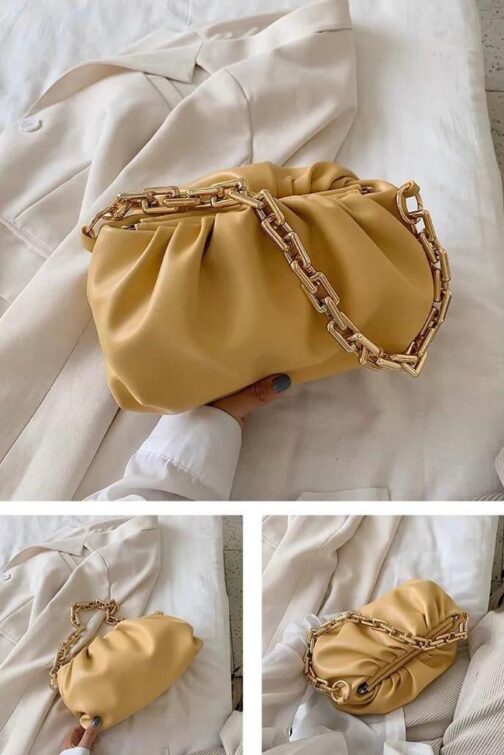 Cloud Bag Women Thick Chain Handbag Casual Fashion Shoulder Bags Fold Crossbody Beg