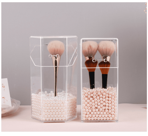 Pearl Clear Acrylic Cosmetic Organizer – Square & Hexagonal