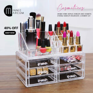 Cosmeticos unique home acrylic jewelry and cosmetic storage makeup organizer