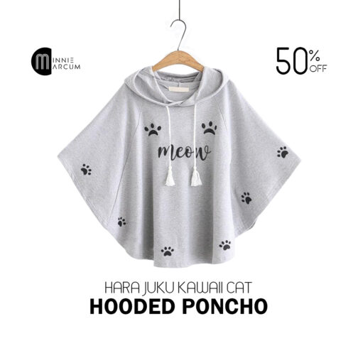 Harajuku KAWAII CAT HOODED PONCHO For Women - Image 4