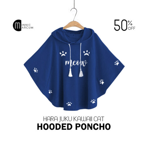 Harajuku KAWAII CAT HOODED PONCHO For Women - Image 5