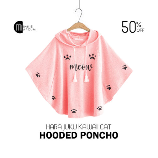 Harajuku KAWAII CAT HOODED PONCHO For Women