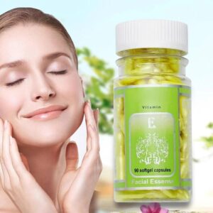 90Pcs Aloe Vera & Vitamin E Facial Capsule Serum, Smoothes Wrinkles And Diminishes The Signs Of Aging, Whitening And Brighten, Keep Skin Moist And Smooth, Skin Essence Capsule For Face Care