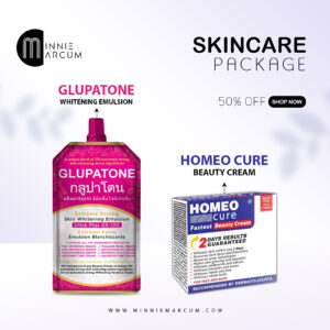 Glupatone Whitening Emulsion with Homeo Cure beauty cream ( Skincare Package  100% Original )