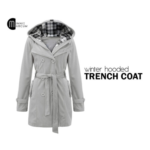 Winter Hooded Trench Coat - Image 3