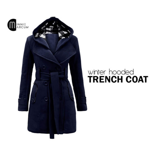 Winter Hooded Trench Coat - Image 4