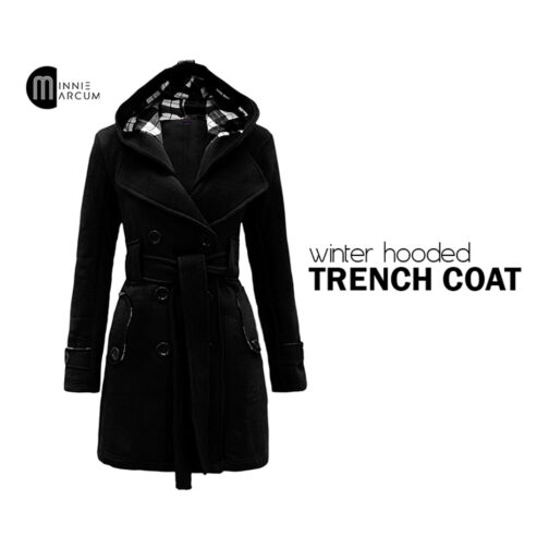 Winter Hooded Trench Coat - Image 2